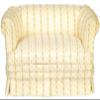 Melody Jane Dolls Houses Dollhouse Cream Sofa Gold Stripes Loveseat Settee JBM Living Room Furniture view 1