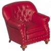 Melody Jane Dolls Houses Dollhouse 1880 Red Leather Club Armchair JBM Miniature Living Room Furniture view 1