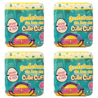 Bullsitoy Gudetama The Lazy Egg Cutie Cuff Slap Bands Series 2 - Lot of 4 Blind Capsules