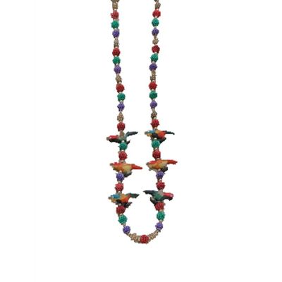 PMU Mardi Gras Beads - Multicolor Parrot 42 Inches Wearable Hawaiian Luau Party Costume and Accessory (6/pkg) Pkg/1