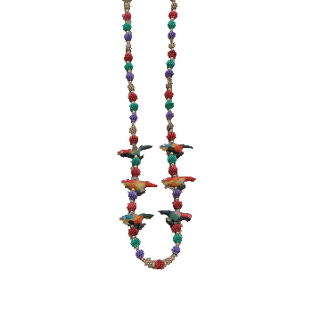 PMU Mardi Gras Beads - Multicolor Parrot 42 Inches Wearable Hawaiian Luau Party Costume and Accessory (6/pkg) Pkg/1