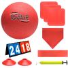 Xcello Sports Kickball Set - 10" Playground Ball, Throw Down Bases, Foul Marker Discs, 12" Pump and Scoreboard view 1