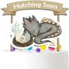 Hatching Soon Dragon Cake Topper  Fantasy Baby Shower Decorations for Dragon Theme Party, Gender Reveal and Kids Birthday Supplies view 1