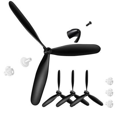 Outus 3 Sets Spare RC Plane Propellers 3 Blade Propeller Compatible with 761-11 BF109 Remote Control Radio Controlled Airplane Carbon Fiber Nose Cone with Savers and Adapters