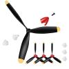 Outus 3 Sets Spare RC Plane Propellers 3 Blade Propeller Compatible with P40 Fighter Remote Control 761-13 Radio Controlled Plane Carbon Fiber Nose Cone with Savers and Adapters view 1