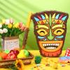 Threan Small Tiki Tropical Hawaii Piata with Blindfold Bat Aloha Luau Piata for Hawaiian Luau Themed Party Decoration Summer Birthday Party Supplies, 15.7 x 3.1 x 12.2 Inch view 4