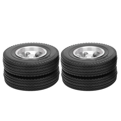 2PCS RC Trailer Rear Wheels Trailer Rear Wheels Tire for 1/14 Tractor Truck RC Climber Trailer Parts