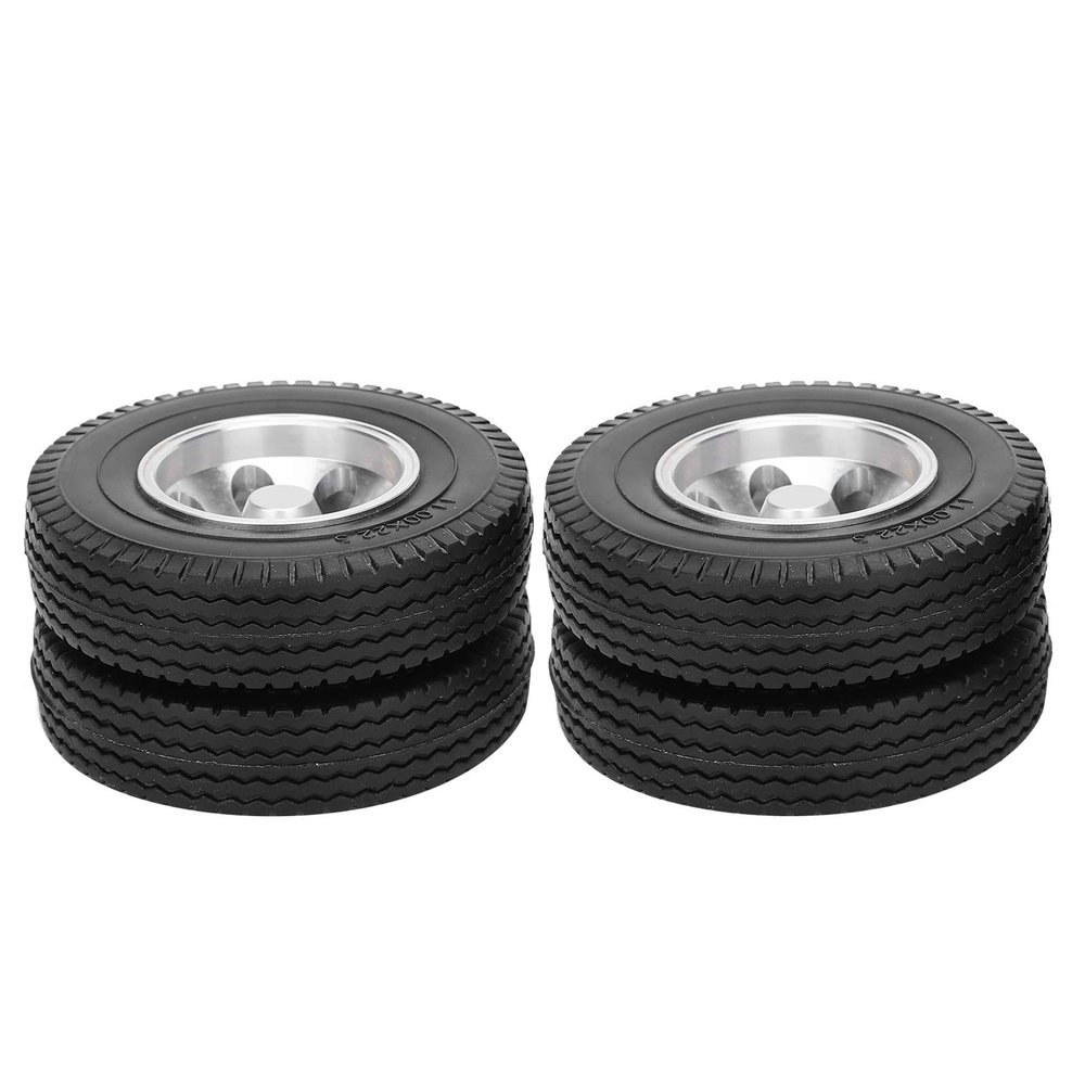 2PCS RC Trailer Rear Wheels Trailer Rear Wheels Tire for 1/14 Tractor Truck RC Climber Trailer Parts