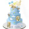 Yinder Bear Cake Toppers Mini Bear Cake Decorations Cake Toppers Gold White Pearl Ball for Birthday Party Decorations(Blue, Brown,Cute Style) view 1
