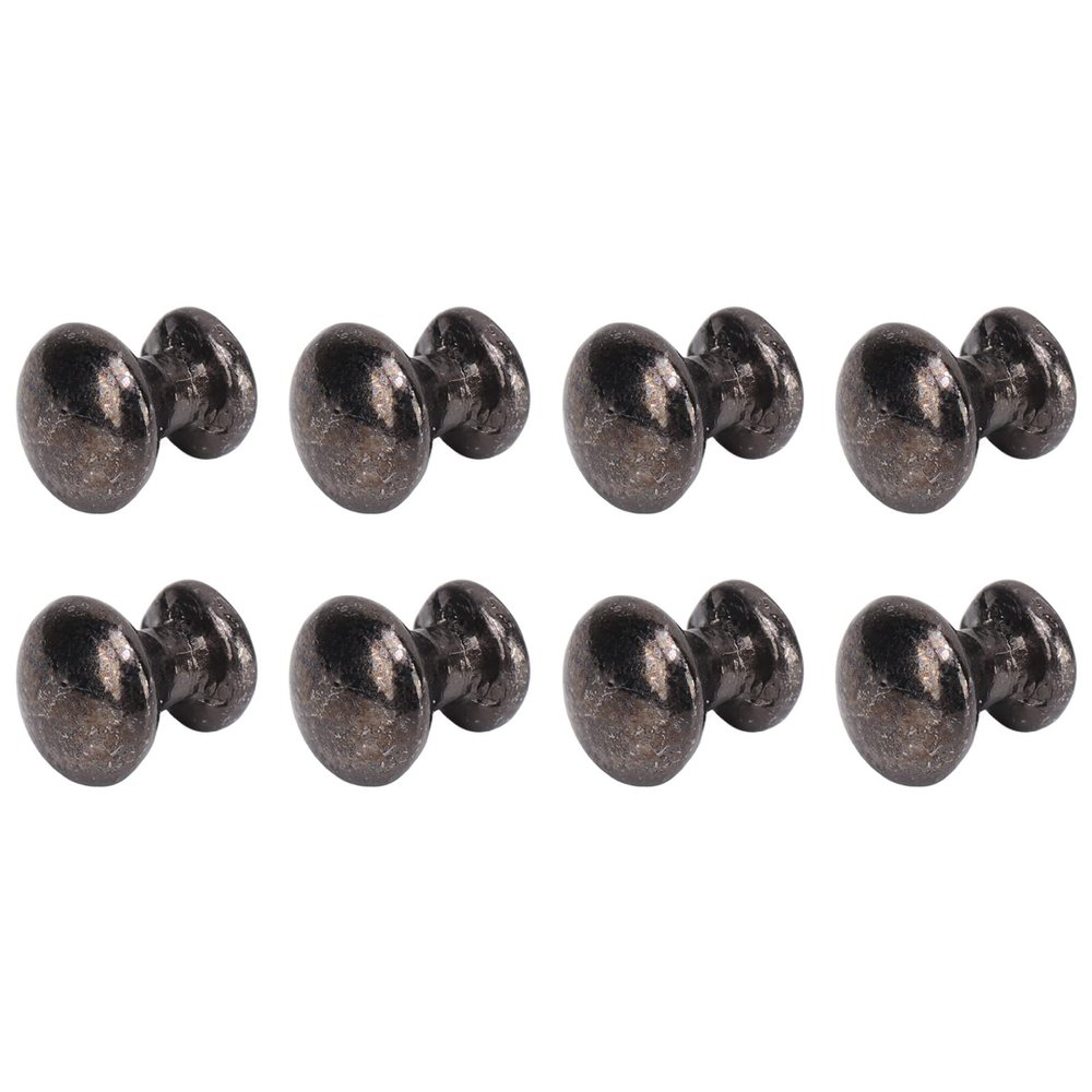 Keenso Dollhouse Door Handle Knobs, 8 Pcs 1:12 Scale Miniature Round Head Pull Handle Metal Simple Dollhouse Door Handle Knobs (Black)