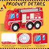 Fire Truck Piata with Hanging Loop Blindfold Bat and Confetti Filler for Kids Boys Firefighter Firetruck Theme Birthday Party Decorations Supplies, 16.14 x 8.9 x 3.15 Inches view 3