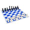 AARGKRAFT 17''Inches Tournament Vinyl Foldable Chess Set (Fide Standards) With 2 Extra Queens + Carry Pouch-For Professional Chess Players (Blue) For Adult,Kid,Child view 2