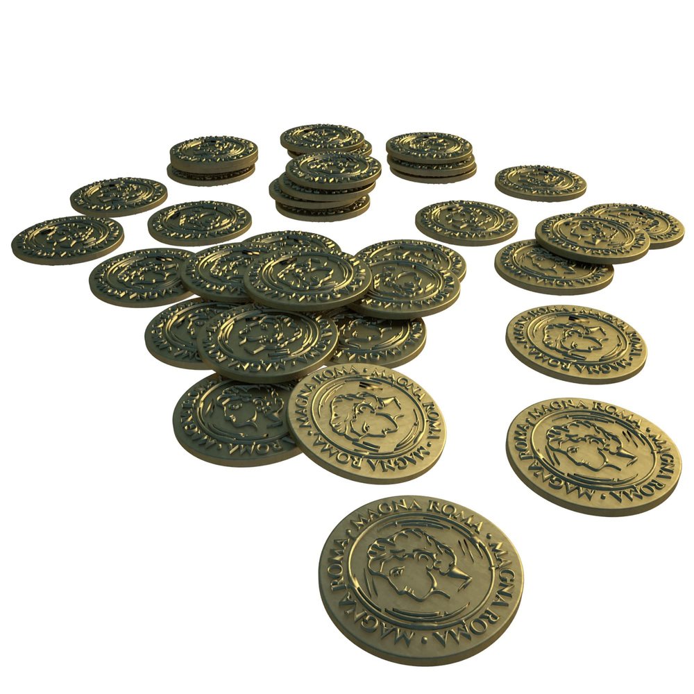 Archona Games Magna Roma: Metal Coins Set - Archona Games, 40 Metal Coins, Accessory Pack for Magna Roma
