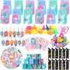 Mermaid Party Favors, 12 Pack Mermaid Birthday Party Supplies - Goodie Bags, Stickers, Scratch Art, Rings, Slap Bracelets, Keychains, Grow Animals for Party Decorations, Pinata Stuffers view 1