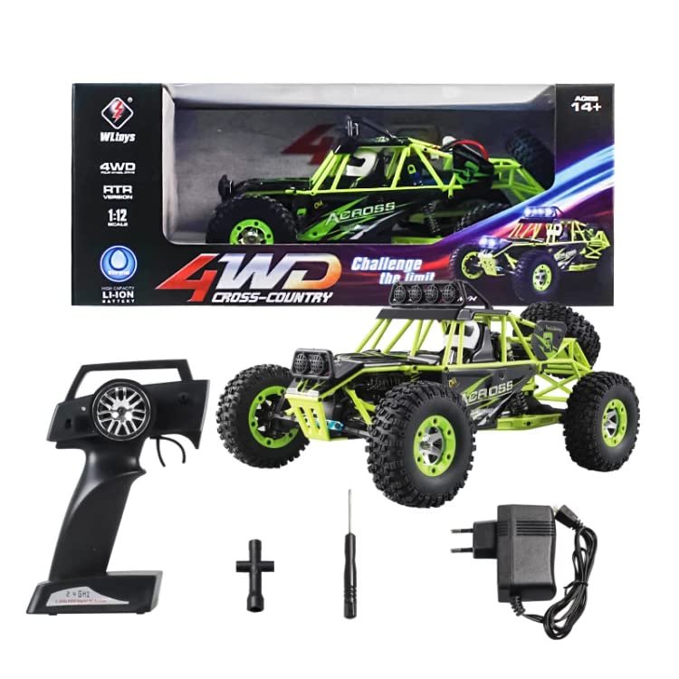 YuqiaoTime WLtoys 12427 RC Car 4WD 1/12 2.4G 50KM/H High Speed Monster Vehicle Remote Control Car RC Buggy Off-Road Car (12427 3B)