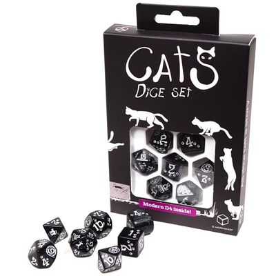 Q Workshop Cats Modern Dice Set Waffle