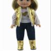 American Fashion World Gold Heart Vest Outfit for 14-Inch Dolls | 4 Piece Set | Premium Quality & Trendy Design | Dolls Clothes | Outfit Fashions for Dolls for Popular Brands view 3