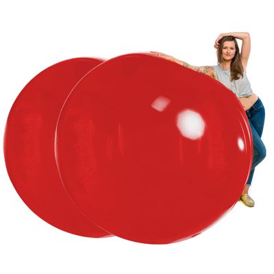 TILCO BALLOONS | Pack 2x 72 Inch Giant XL Balloons Red | Extra Large Jumbo Party Balloons for Birthdays, Weddings & Events | Inflate with Air, Helium, or Water | Heavy-Duty & Thick Oversized Dcor