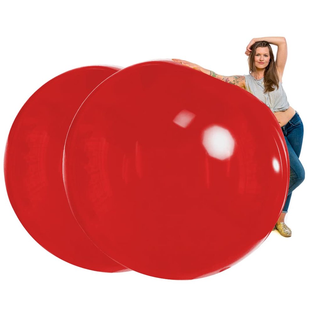 TILCO BALLOONS | Pack 2x 72 Inch Giant XL Balloons Red | Extra Large Jumbo Party Balloons for Birthdays, Weddings & Events | Inflate with Air, Helium, or Water | Heavy-Duty & Thick Oversized Dcor