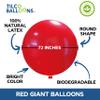 TILCO BALLOONS | Pack 2x 72 Inch Giant XL Balloons Red | Extra Large Jumbo Party Balloons for Birthdays, Weddings & Events | Inflate with Air, Helium, or Water | Heavy-Duty & Thick Oversized Dcor view 2