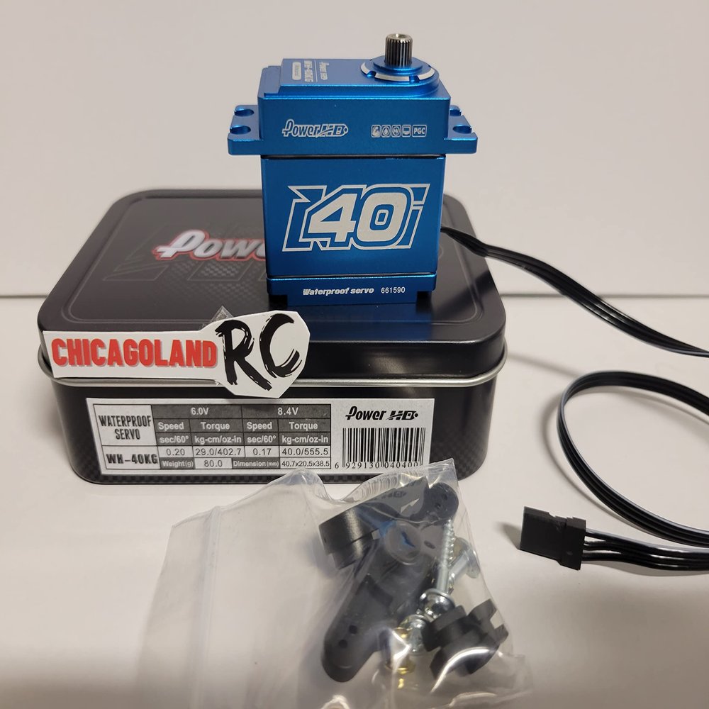 Power HD WH-40KG 40KG SERVO Waterproof 555.5 oz .17 Titanium Gear RC Crawler TR4 AXIAL SCX10 Includes CHICAGOLAND RC Coupon