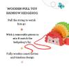 Petit Collage Rainbow Hedgehog Wooden Pull Toy view 3