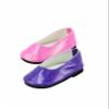 American Fashion World Pink and Purple Glitter Flats for 18-Inch Dolls | Premium Quality & Trendy Design | Dolls Shoes | Shoe Fashion for Dolls for Popular Brands view 1