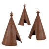 BMC Classic Plains Indian Teepees - Brown 3pc Western Plastic Playset Accessories view 1