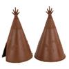 BMC Classic Plains Indian Teepees - Brown 3pc Western Plastic Playset Accessories view 3