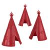 BMC Classic Plains Indian Teepees - Red 3pc Western Plastic Playset Accessories view 1