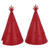 BMC Classic Plains Indian Teepees - Red 3pc Western Plastic Playset Accessories view 3