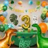 Three Rex Birthday Party Decorations for Boys  3rd B-day Dinosaur Theme w/ Banners & Balloons  Three Rex Party Supplies for Boys Dino Celebration view 2