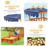 HONEY JOY 3 in 1 Kids Sandbox with Playhouse and Canopy, Wooden Cedar Bottomless Sand Pit for Backyard w/Wheels, Guardrails & Cover, Portable Sand Boxes for Kids Outdoor with Lid view 3