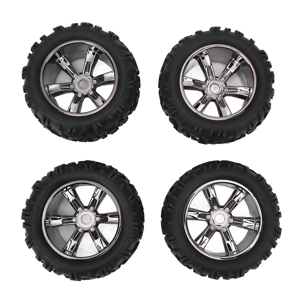 RC Rubber Tires, RC Rubber Tires Strong Cushioning Wear Replacement Rubber Tires for Maxx Arrma Kraton 1/8 1/10 RC Car ()
