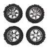 RC Rubber Tires, RC Rubber Tires Strong Cushioning Wear Replacement Rubber Tires for Maxx Arrma Kraton 1/8 1/10 RC Car () view 1
