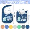 2ooya 7Pcs Cotton Waterproof Baby Bibs Adjustable Hook Loop Closure Infant Bib Unisex Colorful Newborn Babies Food Bibs for Teething Drooling Feeding Eating 6-12 Months view 2
