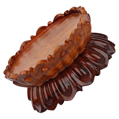 Zerodeko Lotus Shaped Wooden Crystal Sphere Stand for Retro Display