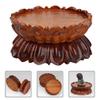 Zerodeko Lotus Shaped Wooden Crystal Sphere Stand for Retro Display view 4