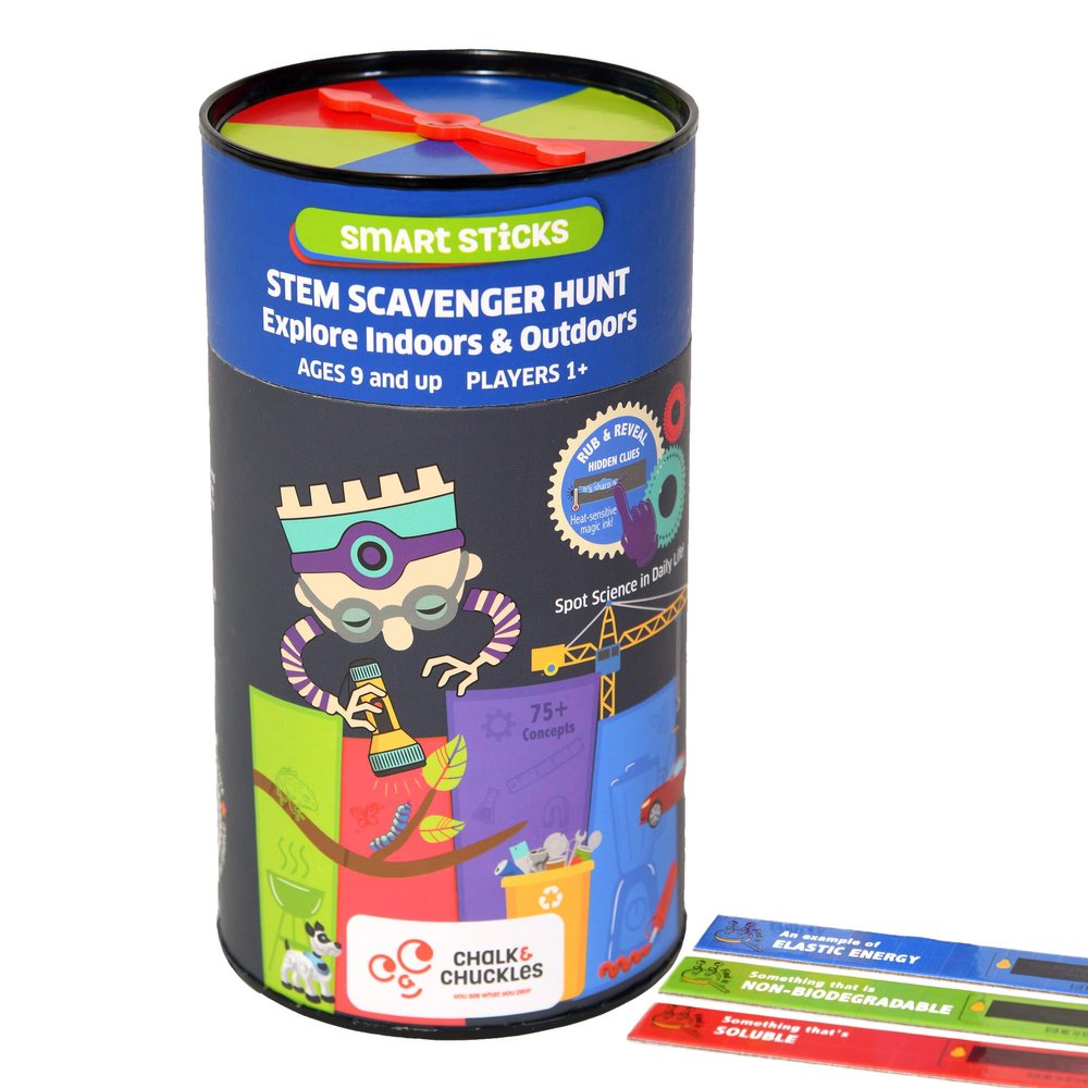 Chalk and Chuckles- STEM Scavenger Hunt Game for Kids Ages 8-12 Years, Indoor and Outdoor Activities, Fun Classroom and Family Game