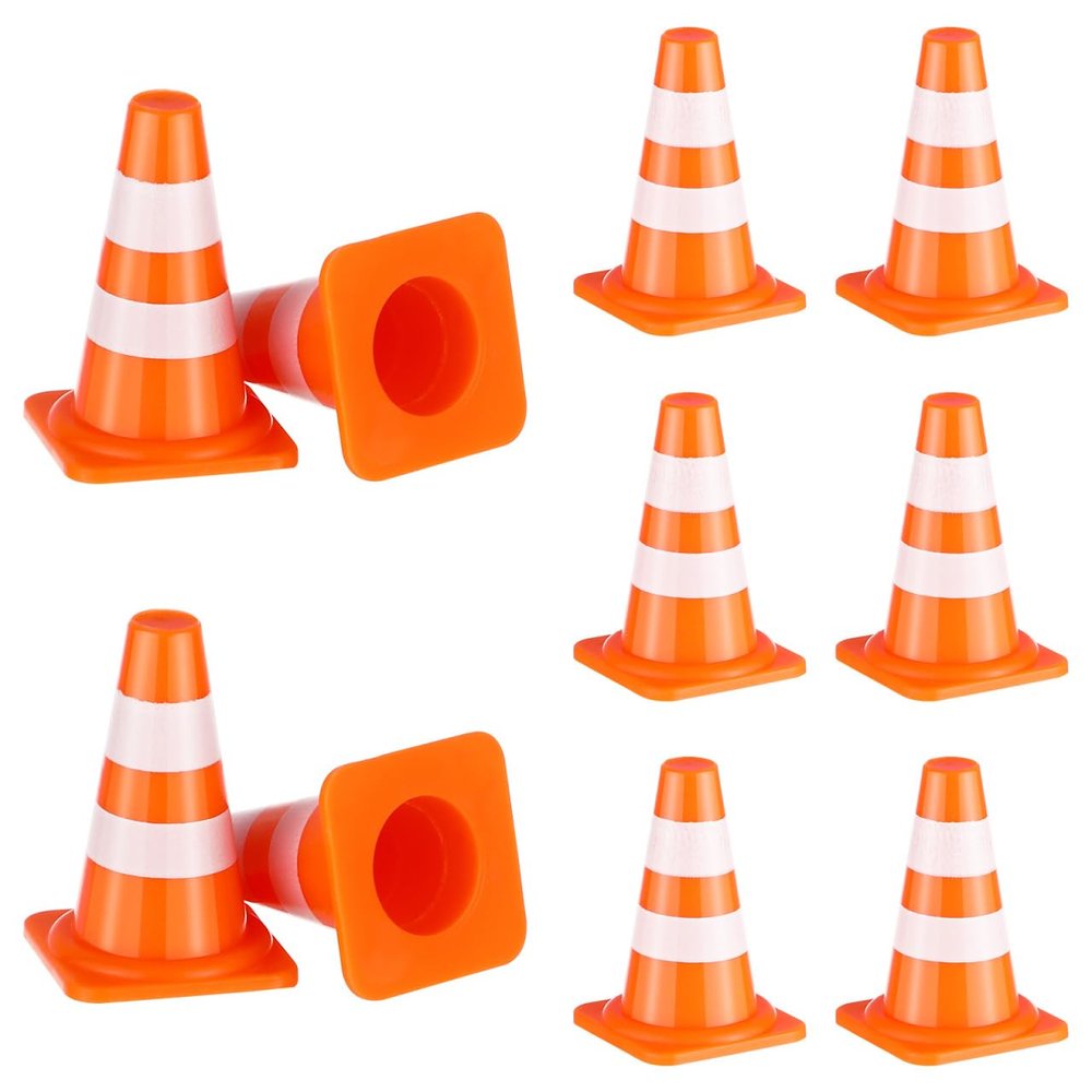 jojofuny Mini Traffic Cones and Road Street Signs Toys Educational Construction Traffic Barricade Set for Kids Interactive Cognitive Toy for Early Safety Learning and Pretend Play