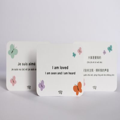 Metta Play Bilingual Affirmation Cards for Kids, Double Sided English & Mandarin Cards, 9 Cards, Promotes Fun Language Learning & Emotional Development