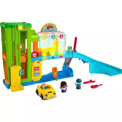 Fisher-Price Little People Toddler Toy Light-Up Learning Garage, Electronic Playset with Car & Figures for Preschool Pretend Play Kids Ages 1+ Years