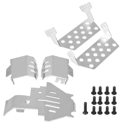 Akozon Skid Plate, Upgrades, Armor Skid Plate for Bronco 2021-4 82056-4 RC Car 5 Pcs Stainless Steel Chassis