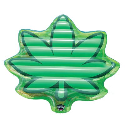 BigMouth Inc. Green Leaf Pool Float, Large Lounge Raft, Durable Vinyl Floatie, Funny Inflatable Plant, Summer Pool Party Water Toy