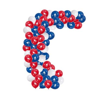 Saginaw Valley State University Blue Red and White Balloons Garland Kit, 120 Piece Blue Red and White Balloons Arch Kit for Graduation Decorations