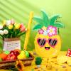 Threan Small Pineapple Piata Summer Fruit Piata with Blindfold Bat for Hawaiian Tropical Luau Party Supplies Pineapple Themed Birthday Decorations, 16.5 x 11.2 x 3.1 Inch view 4