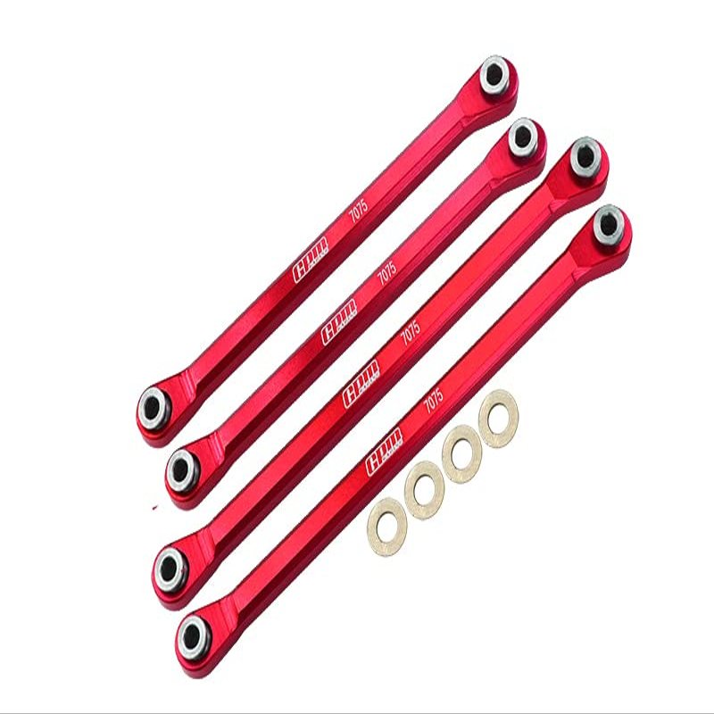 Axial 1/18 UTB18 Capra 4WD Unlimited Trail Buggy AXI01002 Upgrades Aluminum 7075-T6 Front Lower & Rear Lower Chassis Links Parts - Red