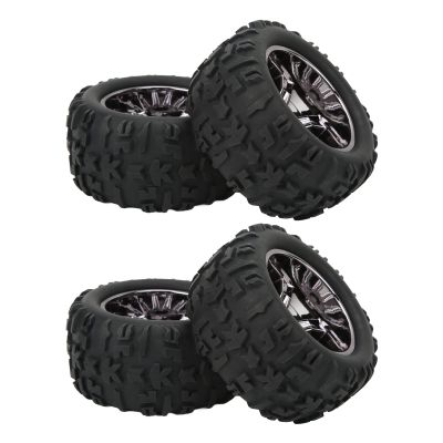 RiToEasysports RC Car Tires, 4PCS Rubber Tires for Maxx/Arrma Kraton 1/8 1/10 RC Car