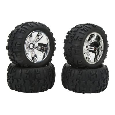 RiToEasysports RC Car Tires, 4PCS Wear Rubber Tires for Kraton 1/8 1/10 RC Car (Silver)