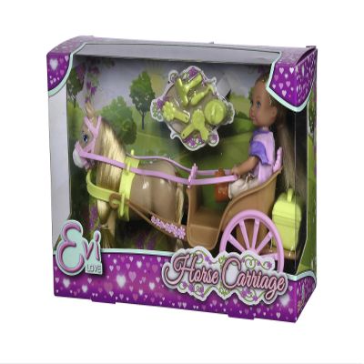 Simba 105733649 House Love Cart Set with Special Costume, Horse Figurine and Car Accessories, 28 cm 12 cm